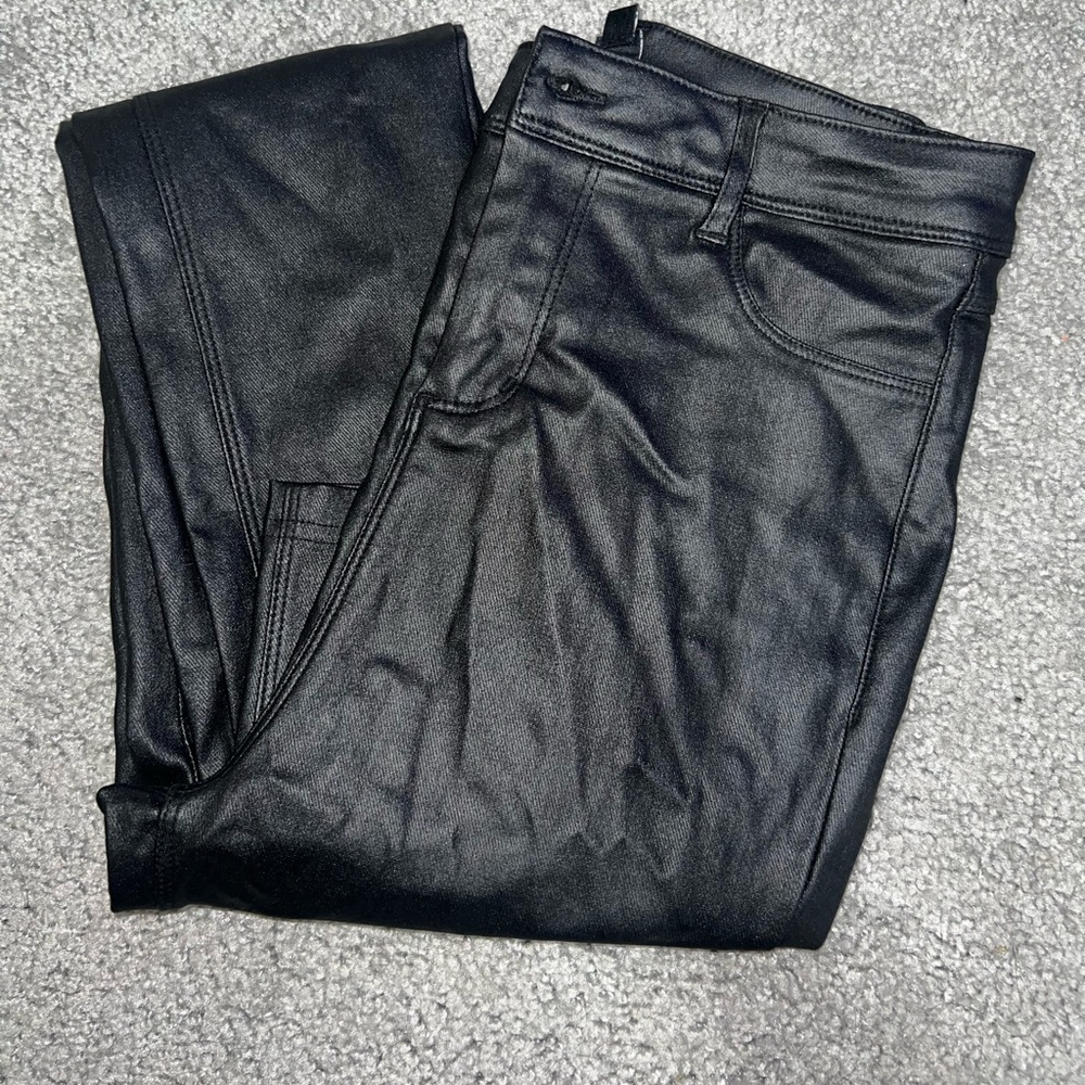 Black Faux Leather High Waisted Pants